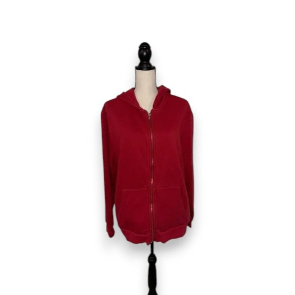 Forever 21 Red Zip-Up Jacket with Hood